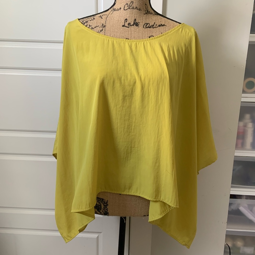 Mustard Yellow/Gold Flowy Cape-like Top